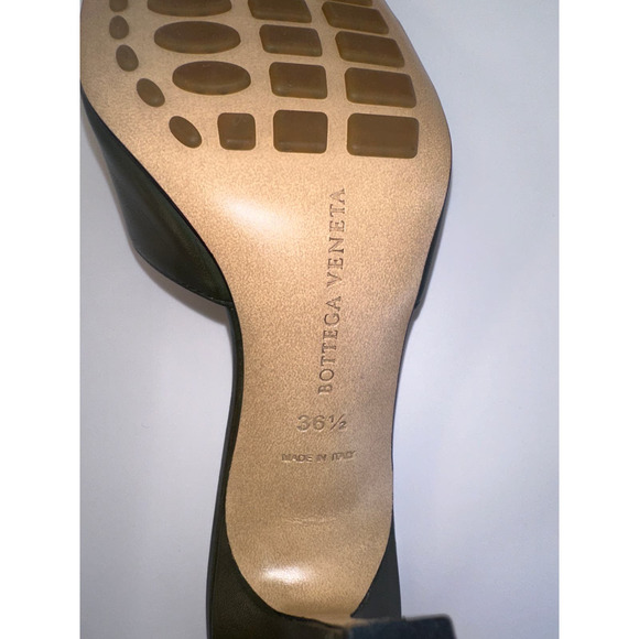 Bottega Veneta Leather Berry Sandal Slide Kaki Green Brown Size 36 New in Box - Picture 3 of 15